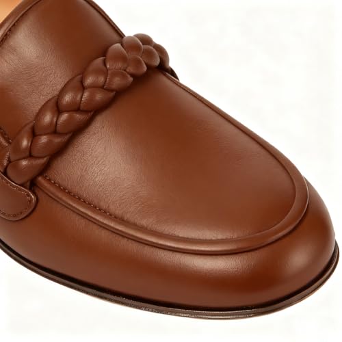 Image of MOOMMO Women Comfortable Suede Loafer Flats Round Closed Toe Slip On Penny Loafers Knitted Strap Oxford Loafer Shoes for Office Ladies Work Daily Casual Club Driver Flats Spring Elegant 4-11 M US