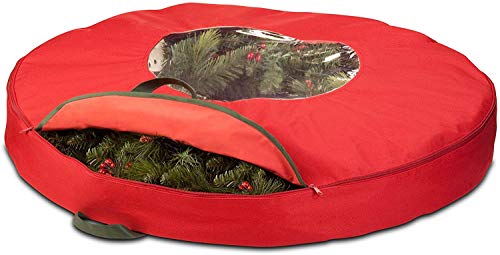 Honey-Can-Do-36-Inch-Red-Holiday-Wreath-Storage-with-Handles