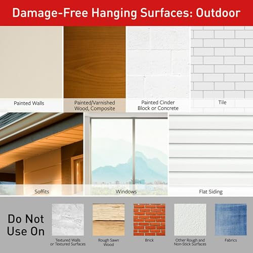 Command Outdoor Rope Light Clips, 12 Hooks and 16 Command Strips, Damage Free Hanging Christmas Decorations with Weather Resistant Strips, Wall Clips for Hanging Outdoor Lights and Cable Management - image 8