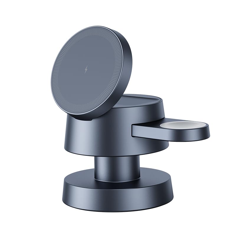 Image of 4 in 1 Magnetic Wireless Charging Station,15W Fast Charging with Adjustable Night Light,Magnetic Wireless Charging Station for iPhone 16 15 14 13 12 Pro Max & Apple Watch, AirPods 3 /2 /1 /Pro