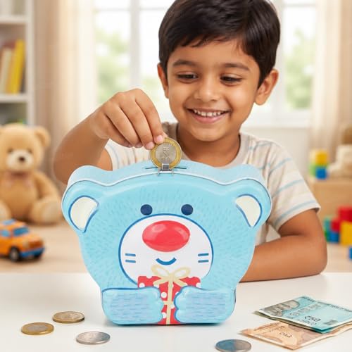 Image of Zest 4 Toyz Money Bank for Kids Metal Piggy Bank with Lock N Key Money Saving Box Gullak Money Box Coin Bank Kids Cash Box Return Gifts