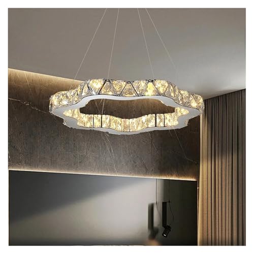 Chandelier cristal plafond BD80 50cm, lustre LED irrégulier doré CFWSHJ pour salon