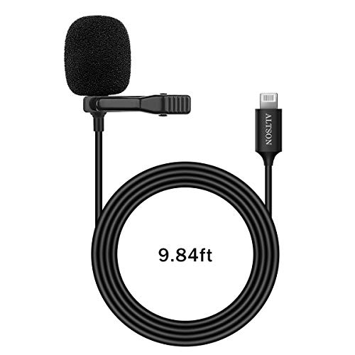 Altson Ultra-Compact Clip Omnidirectional iPhone Microphone for iPhone7/8/xr/xs/11/Plus/Pro/iPad/iPod for Podcast/YouTube/Interview/Vlog/Video/Lecture Recording Mini Microphone