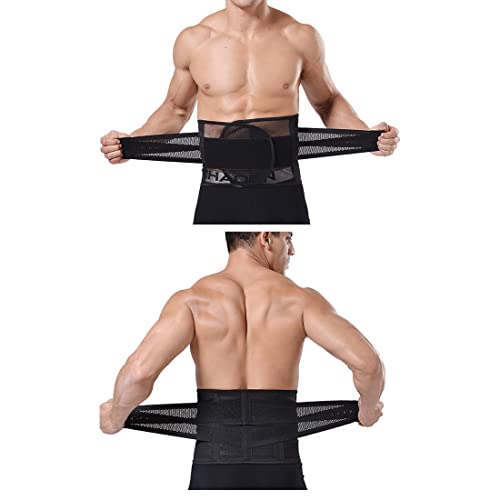 DAISHA Men's Ultra Breathable Mesh Waist Trainer Trimmer Tummy Control Shaper Belt for Lumbar Muscle Strain Beer Belly2