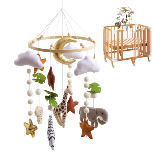 Móvil de cuna para niños, decoración sensorial interactiva para guardería, moisés móvil con campana, para habitación de niños y niñas, guardería, dormitorio, hora de dormir, jugar, cumpleaños, día