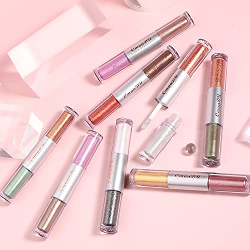 16 Colors Liquid Glitter Eyeshadow Set, Shimmer Metallic Jelly Eyeliner Glitter Eyeshadow, Easy To Apply, Waterproof, Long Lasting, Quick-Drying, Sparkling Liquid Eye Shadow Makeup Kits #TOP6