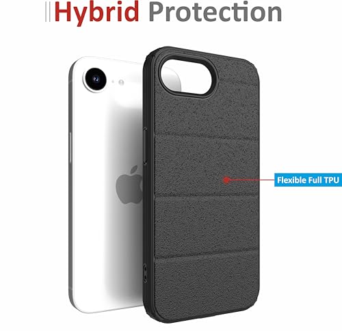 Image of for iPhone Case 16e, [Military Grade Drop Protection] Shockproof Slim Hybrid Phone Case for iPhone 16e - Carbon Black