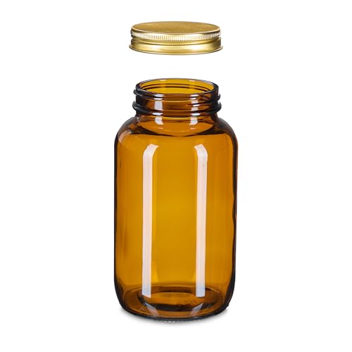 Bocal en verre de qualité supérieure avec couvercle et étiquette or