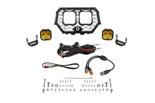 Diode Dynamics Stage Series LED Grille Kit compatible with Polaris RZR XP 2014-2023, Yellow Combo Pro