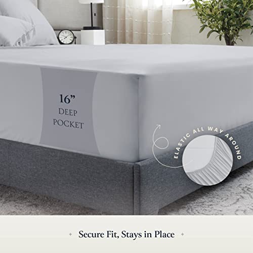 BELADOR Luxury 4 Piece Twin Bed Sheets - Silky Soft, Breathable Hotel-Style Sheets With Deep Pocket, Secure-Fit Elastic and Wrinkle-Free Oeko-Tex sheets, Pillowcase Set - Image 6