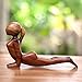 NOVICA Brown Natural Grain Suar Human Figure Meditation Sculpture, 6.25