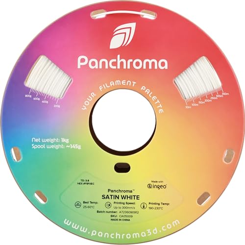 Image of Polymaker Panchroma Satin PLA Filament, Satin White 1.75mm 3D Printing Filament, 3D Printer PLA Filament, Fit Most FDM 3D Printers, 1kg Spool (2.2lbs)
