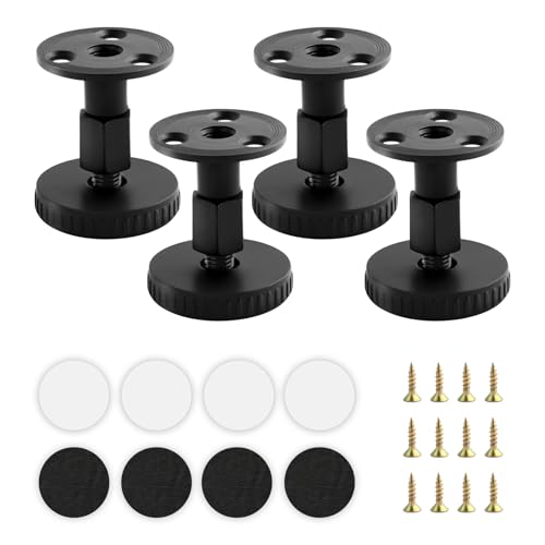 ZUYIST 4 Stück Möbelfüße Verstellbar, 24-62mm Höhenverstellbare Füße für Möbel, Möbelfüße Schwarz aus Kohlenstoffstahl, rutschfeste Schrankfüsse mit 2 Installationsmethoden für Tische Schränke