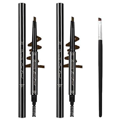 Eyebrow Pencils,Creates Natural Looking Brows Easily,Last 24 Hours,3-in-1:Eyebrow Pencil *2; Eyebrow Brush *1,Dark Brown #-92013 Cover