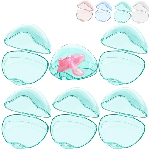 Image of Pacifier Case,6 Pack BPA Free Pacifier Holder Case,Transparent Container Box for Baby Binky(Not Included),Essential Pacifier Accessories,Alway Keep Paci Clean,Easy to Clean(Green)