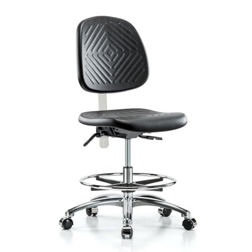Image of Perch Clean Room Ergonomic Industrial Chair with Large Back and Footring, Counter Height