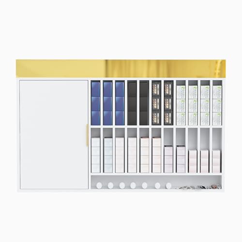 OmySalon Wall Mounted Salon Station, Cabinet with Hair Color Rack, Salon Color Rack Organizer with Adjustable Shelves, Barber Hair Dye Display for Hair Stylist,...