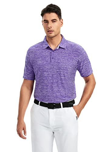Image of Damipow Premium Golf Shirts for Men Dry Fit Performance Polo Short Sleeve Collared Shirt