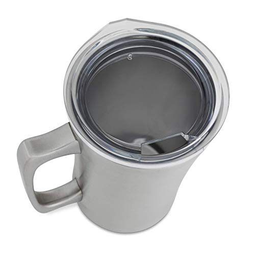 Stainless Steel Insulated Beer Mug: Real Deal Steel 20 Oz Beer Stein with Welded Handle and Clear Plastic Lid - Large Metal Tankard for IPA, Coffee, Tea - Double Walled Mugs for Hot or Cold Drinks (1) - Thumbnail 4