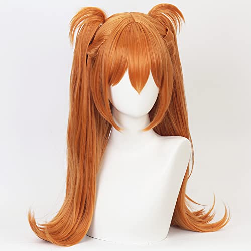 HIROAKIYA Asuka Langley Wig Orange, Asuka Langley Cosplay Wig Clip Ponytails with Wig Cap – vue 3