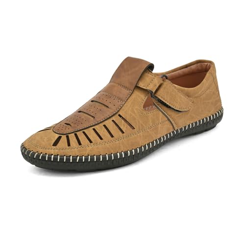 Image of Centrino Men's Fisherman Sandals | Sporty & Casual Summer Footwear | Adjustable Fit with soft cushion Padding | Closed-Toe Comfort & Durability (9284)