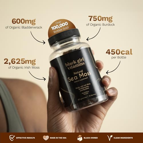 Black Girl Vitamins - Irish Sea Moss Gummies - SeaMoss + Bladderwrack & Burdock - 92 Minerals for Thyroid, Metabolism, and Immunity - Vegan, Gluten-Free, Halal (Mixed Berry, 30 Day Supply) - Image 4