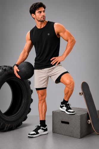 Image of CHKOKKO Sleeveless T Shirts Gym Vest for Men Workout Solid Premium Cotton Blend Tank Top for Man Running Vest Sando Gym Wear Lightweight Breathable Casual Summer Wear Boys