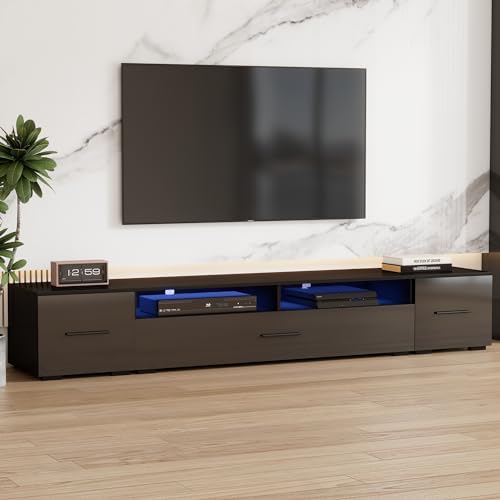 Amazon.com: Merax Minimalist Style Extended LED TV Stand with Color ...