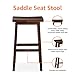 Amazon Basics Solid Wood Saddle-Seat Kitchen Counter Barstool with Footrest, Easy Assembly - 29-Inch Height - Walnut - Set of 2