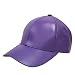 Genuine Cowhide Leather Baseball Cap Various Colors Made in USA Velcro Back (Purple)