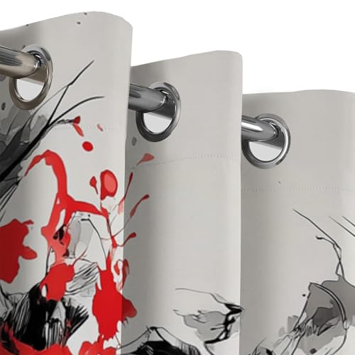 Rideau occultant crâne d'horreur rideaux thermique isolant opaque de 2