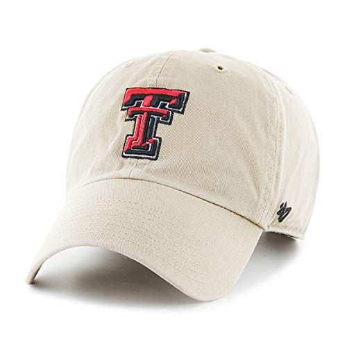 NCAA Texas Tech Red Raiders Mens '47 Clean Up Adjustable Hat'47 Clean Up Adjustable Hat, Alternate Team Color, One Size