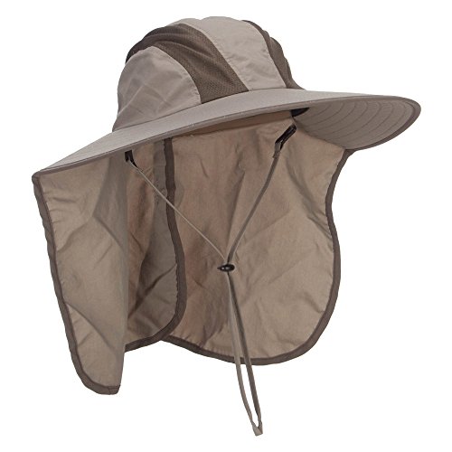 Mg Talson Uv Large Bill Flap Hat - Khaki Osfm #TOP3