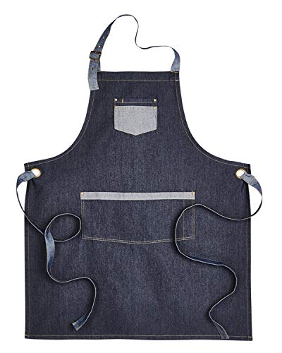 Unisex Domain Contrast Denim Bib Apron OS INDIGO DENIM