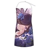 [RFSHOPWF] ウマ娘 ライスシャワー エプロン H型シンプルカフェエプロン おしゃれレディースメンズポケット付き シワになりにくい撥水汚れにくい家庭用ピナフォア 保育士キッチン業務用作業用えぷろん。70cm×84cm