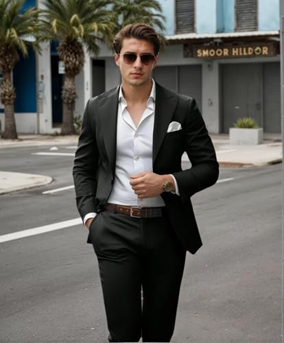 Mens Suits Slim Fit 2 Piece，Big and Tall Suits for Men Elegant Men's Suit Men Wedding Suit Wedding Business2