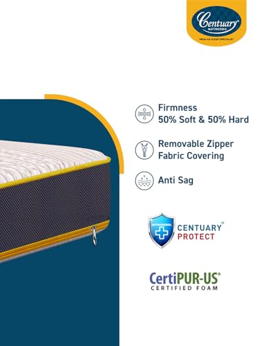 Image of Centuary Mattresses Sleepables Reversible Dual Comfort Firm and Soft High Resilience Foam 5 inch Single Mattress (72x30x5)