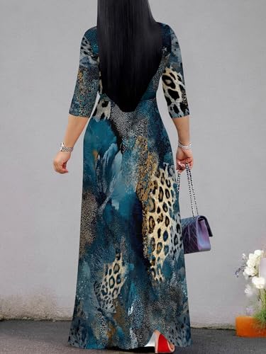 Image of PinkPatty Plus Size Dresses for Curvy Women V Neck Flowy Long Sleeves Wrap Maxi Dress Travel Vacation Outfits