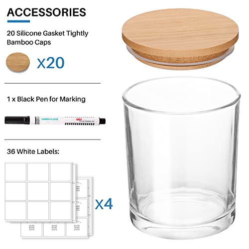 Antimbee (20 Pack) Glass Candle Jars With Bamboo Lids For Making Candles, 6 Oz Empty Candle Tins With Wooden Lids, Bulk Clean Candle Containers - Dishwasher Safe #TOP4