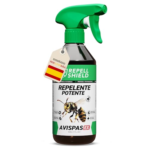 RepellShield® Spray Repelente Avispas Exterior e Interior -500ml- Ahuyentador Natural para Piscina, Jardín, Terraza, Hogar - Aceite Esencial de Citronela - Alternativa a Insecticida Avispas Exterior