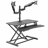 VIVO Black 32 inch Desk Riser with Monitor Mount, DESK-KIT-0K2K