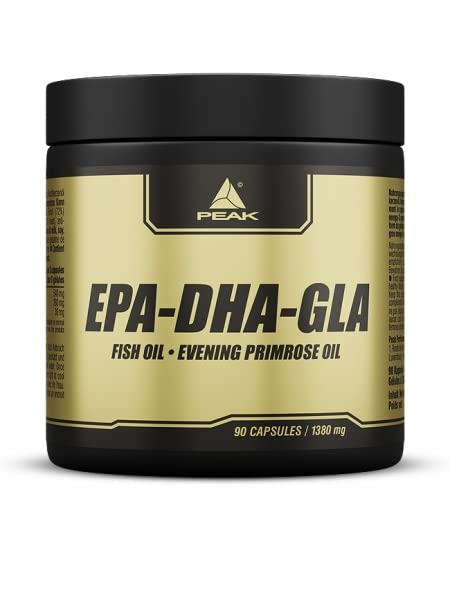 PEAK EPA - DHA - GLA - 90 Kapseln I Omega 3 I Omega 6 - Fettsäuren I Diät I Nachtkerzenöl I hochkonzentriert I normale Gehirnfunktion