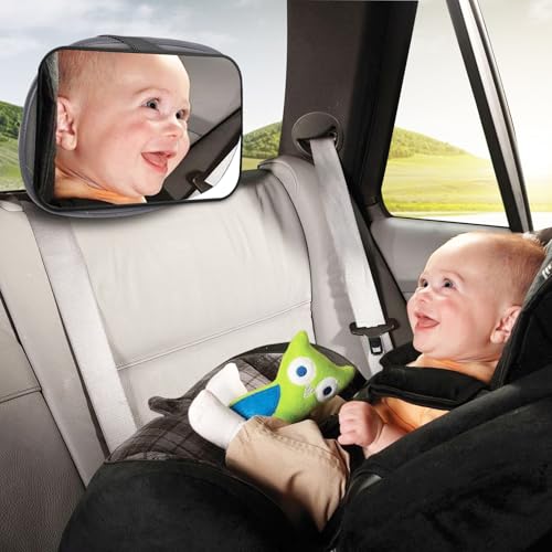 Maxentico Spiegel Auto Baby Rückbank, Autospiegel Baby Rücksitz, Babyspiegel Auto Rücksitz, Spiegel Kindersitz Auto, Rücksitzspiegel für Babys, Kinderspiegel Auto, Universeller Kinder Rückspiegel Auto