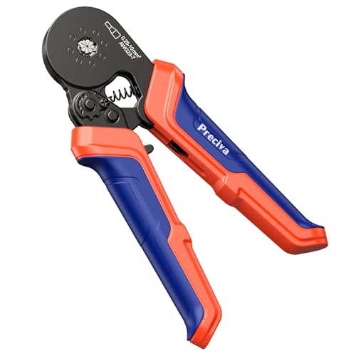 Preciva Crimpadora Terminales Electricos, Crimpadora Octogonal para Conectores Aislado, Alicates Electricista de Presión para Terminales Eléctricos Crimpadora Profesional 0.25-10mm²