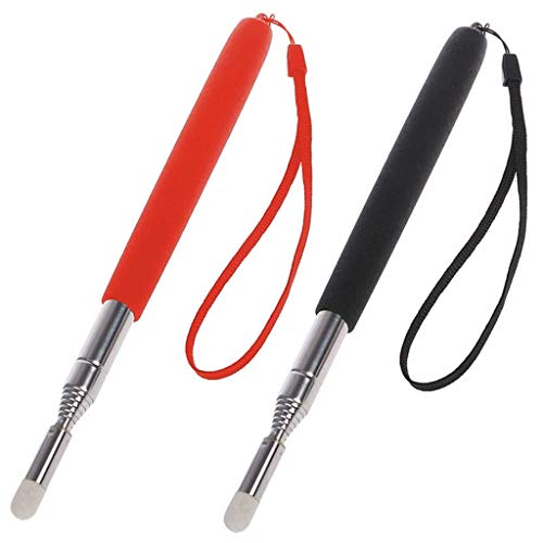 Ouceanwin 2 unidades de puntero telescópico, extensible hasta 100 cm, para aulas, pizarra blanca con puntero, varilla telescópica con cordón y cabeza de fieltro para profesores Cover