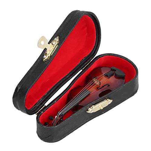 Cello Model, Violin Mini Exquisite Musical Instrument Decorative Model, Miniature with Handicraft Ornament for Home Office Decoration Stand and Case De