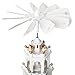 BRUBAKER Christmas Pyramid - 18 Inches - White - Wooden Nativity Play - 3 Tier Carousel with 6 Candle Holders - Designed in Germany