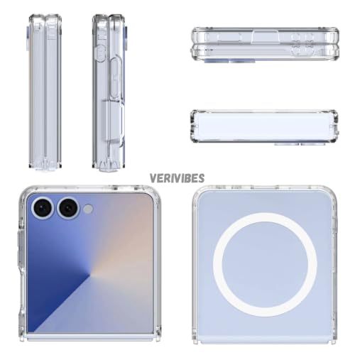 Image of Ultra Hybrid Clear Case Compatible with Samsung Galaxy Z Flip 7 | Magnetic Wireless Charging | 360 Hinge Protection | Anti-Yellow 3 Layer Shockproof Drop Protection Cover - Transparent