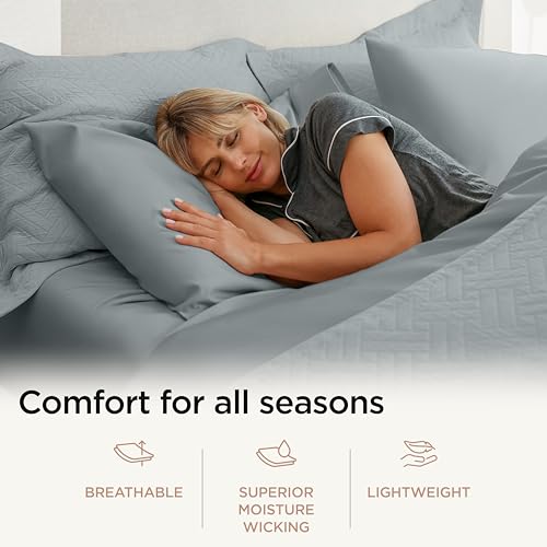 Threadmill Luxury Cotton Blankets for King Size Bed | All-Season Cozy 100% Cotton King Size Blanket | Jacquard Soft & Lightweight Coverlet fits California King Size Bed, 104x92 | Scottish Grey