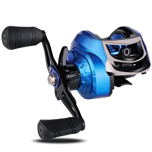 Image of Sougayilang Baitcasting Reels, Super Smooth Baitcast Reel with Magnetic Braking System Baitcaster Reel-Blue-Right